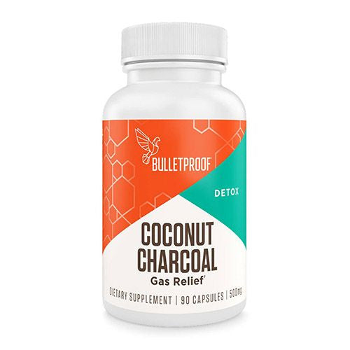 Activated Charcoal Made From 100% Coconut  90 Count  Bulletproof Keto Supplement for Bloating  Detox  Digestive Health  Heartburn  Hangover  & Gas Relief