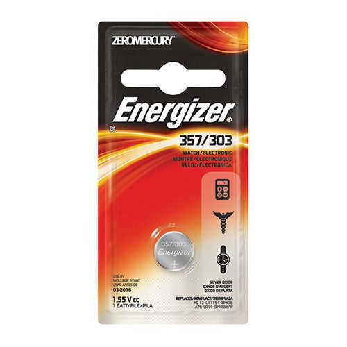 Energizer 357/303 Batteries (1 Pack), Button Cell Batteries