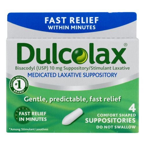 Dulcolax Laxative Suppositories (4 Ct) Fast  Reliable Relief