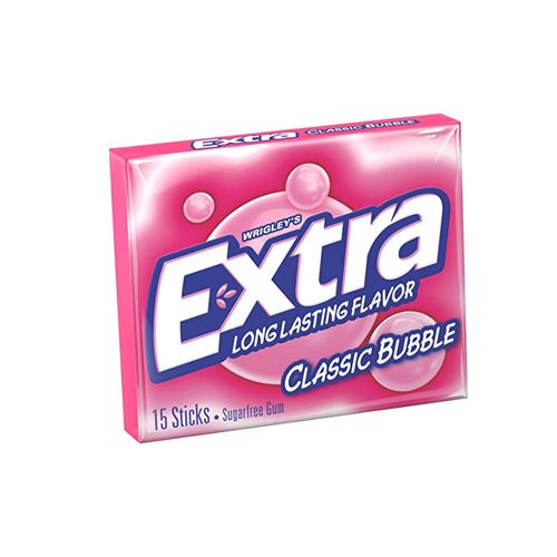 Extra Classic Bubble Sugar Free Gum, 15 Stick Pack