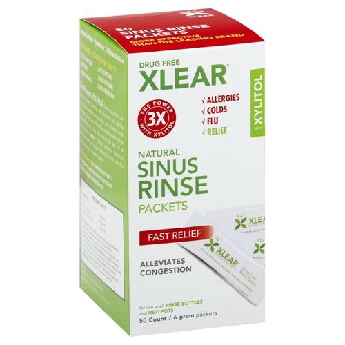 Xlear - Drug Free Fast Relief Natural Sinus Rinse Packets with Xylitol - 50 Packet(s)