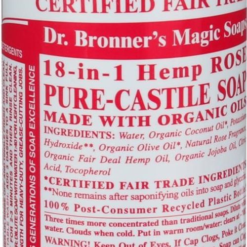 Dr. bronner s organic pure castile liquid soap rose 8 fl oz