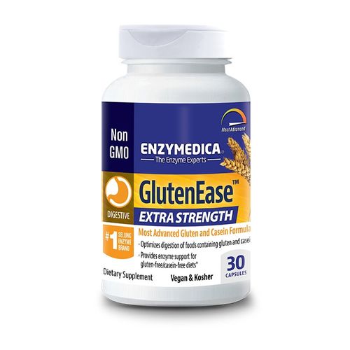 Enzymedica  GlutenEase Extra Strength  Digestive Aid for Gluten and Casein Digestion  Vegan  Non-GMO  30 capsules (30 servings)