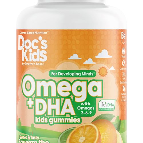 Doctor's Best Doc's Kids Omega + DHA Gummies with Omegas 3-6-9, Citrus Flavor, 90 Count