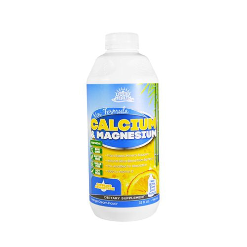 Liquid Health Calcium & Magnesium  Vitamin D3  Liquid Supplement Joint and Bones Tissue Support  Citrate Vegetarian Natural Non GMO - 32 Fl oz.