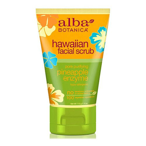 Alba Botanica Hawaiian Facial Scrub  Pineapple Enzyme  4 oz