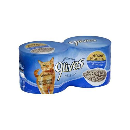 9Lives Tender Morsels With Real Ocean Whitefish & Tuna In Sauce Wet Cat Food, 5.5-Ounce