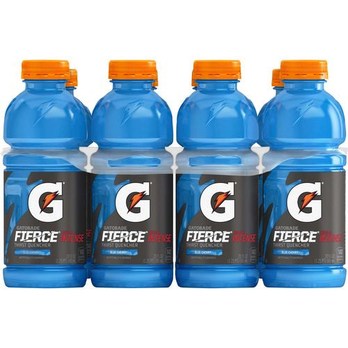 Gatorade Thirst Quencher Fierce Blue Cherry (8 - 20 Fl Oz) 160 Fluid Ounce 8 Pack Plastic Bottles