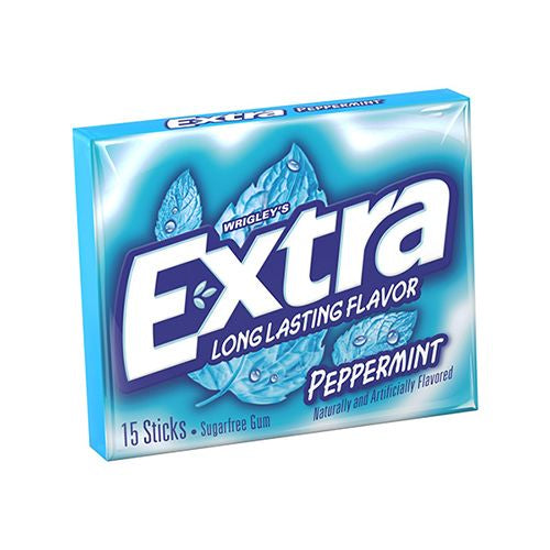 Extra Peppermint Sugar Free Chewing Gum, 15 Piece Single Pack