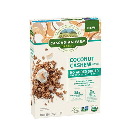 Cascadian Farm Organic Granola with No Added Sugar, Coconut Cashew, 14 oz. (B081W6FJXN)