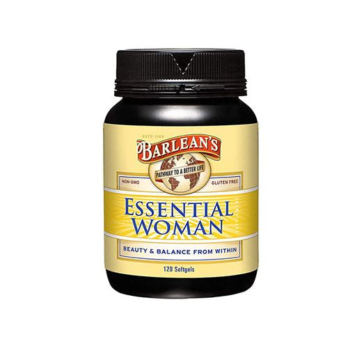 Barlean s Essential Woman Oil Blend from Flaxseed Oil with Omega 3 6 9 and GLA - Non-GMO  Gluten Free - 120 Softgels