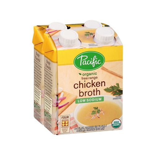 Pacific Foods Gluten Free Organic Low Sodium Free Range Chicken Broth - 32 fl oz/4ct