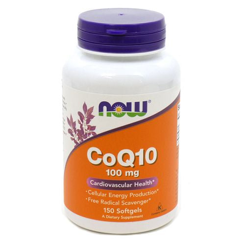 NOW Supplements  CoQ10 (Coenzyme Q10) 100 mg  Cardiovascular Health*  Cellular Energy Production*  Free Radical Scavenger* 150 Softgels