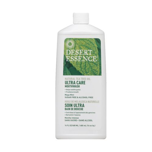 Desert Essence  Ultra Care Mouthwash  Mega Mint  16.0 fl. Oz. - Oral Care with Aloe  Sage  Chamomile  Tea Tree Oil  Peppermint and Spearmint Essential Oils