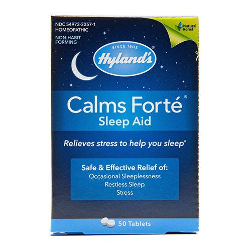 Hyland s Naturals Calms Forte  Sleep Aid Tablets  Natural Relief of Nervous Tension and Occasional Sleeplessness  50 Easy To Swallow Tablets