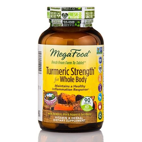 MegaFood Turmeric Curcumin Extra Strength - Whole Body Supplement with guaranteed minimum of 475mg curcuminoids - Gluten Free  Vegan & Made without Dairy & Soy - 90 tabs (45 servings)