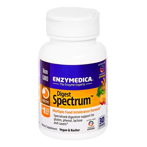 Enzymedica  Digest Spectrum  Dietary Supplement to Support Digestive Relief From Food Intolerances  Vegan  Gluten Free  Non-GMO  30 capsules (15 servings)
