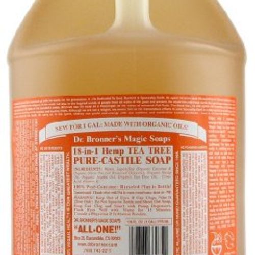 Dr. Bronner s Magic Soaps Fair Trade and Organic Castile Liquid Soap  Tea Tree 1 Gallon