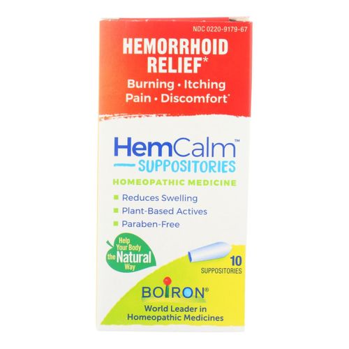Boiron HemCalm Suppositories  Homeopathic Medicine for Hemorrhoid Relief  Burning  Itching  Pain  Discomfort  10 Suppositories