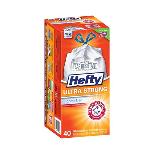Hefty Ultra Strong Tall Kitchen Trash Bags  Unscented  13 Gallon  40 Count