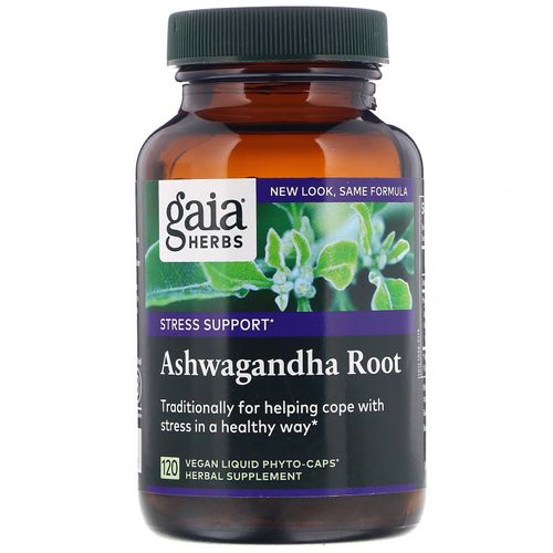 Gaia Herbs Ashwagandha Root - Made with Organic Ashwagandha Root to Help Support a Healthy Response to Stress  the Immune System  and Restful Sleep - 120 Vegan Liquid Phyto-Capsules (60-Day Supply)
