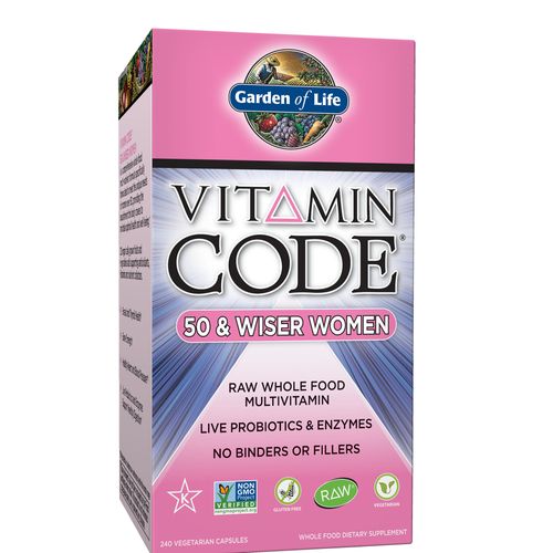 Garden of Life Vitamin Code 50 & Wiser Women s Multi  240 Capsules