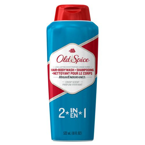 Old Spice High Endurance Hair & Body Wash for Men  Crisp Scent  18 FL OZ (532 mL)