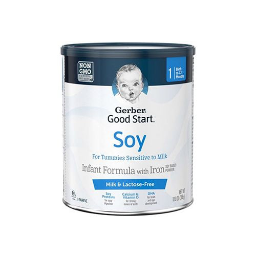 Gerber Good Start Gentle Soy Lactose-Free Non-GMO Powder Baby Formula with Iron  12.9 oz Canister
