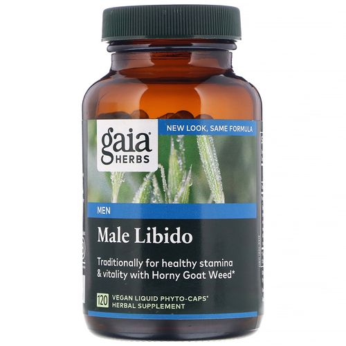 Gaia Herbs Male Libido - Herbal Supplement with Saw Palmetto  Horny Goat Weed  Maca & Oats - Supports Stamina  Vitality & Hormone Balance for Men - 120 Vegan Liquid Phyto-Capsules (30-Day Supply)