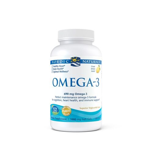 Nordic Naturals Omega-3 Softgels  Lemon  690 mg  Fish Oil  120 Ct