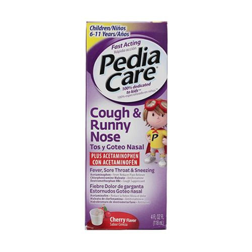 PediaCare Cough & Runny Nose Cherry Liquid, 4 Fl. Oz.