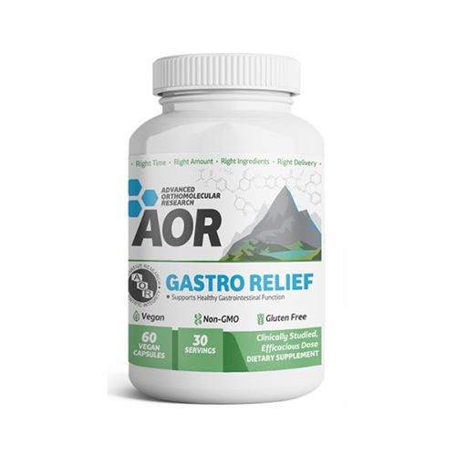 AOR - Gastro Relief, Natural Supplement for Gastro Health with Mastic Gum and Vitamin C, Gluten Free and Vegan, 60 Capsules (30 Servings)