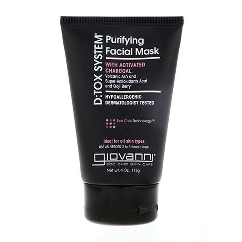 Giovanni D:tox System Purifying Facial Mask with Super Antioxidants  Activated Charcoal  4 oz