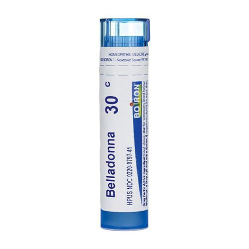 Boiron Belladonna 30C  Homeopathic Medicine for High Fever (Up To 102F) Of Sudden Onset With Perspiration  80 Pellets