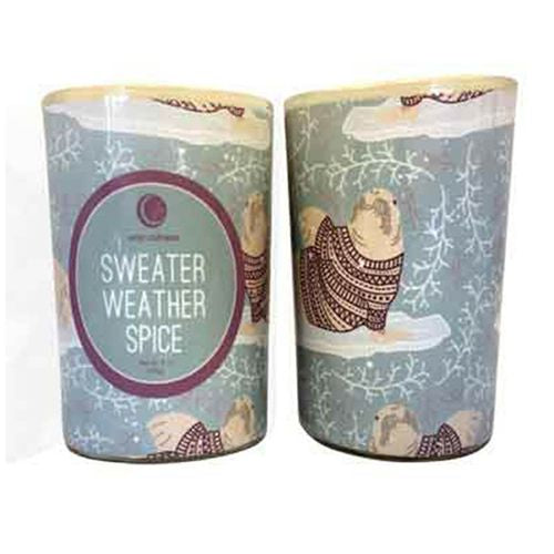 Way Out Wax Holiday Candle Sweater Weather Spice Glass Tumbler Net Wt. 7 Ounces