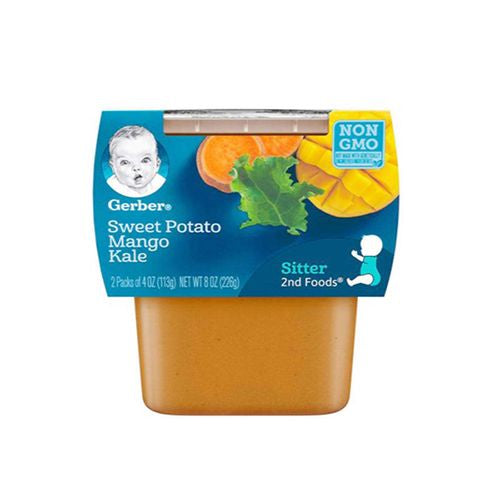 Gerber 2nd Foods Sweet Potato Mango Kale Baby Food, 4 oz Tub