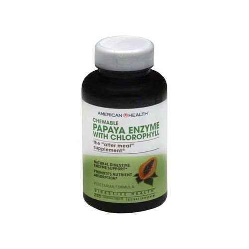 American Health Chewable Papaya Enzyme with Chlorophyll 250 Chwbls