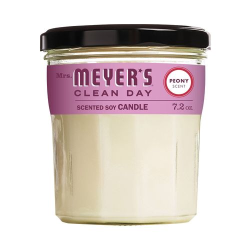 Mrs. Myers 1004251 3.8 x 2.9 in. 7.2 oz White Clean Day White Peony Scent Soy Air Freshener Candle