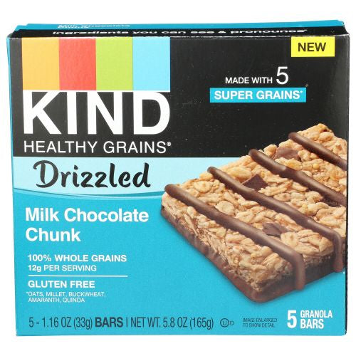 KIND Healthy Grains Bars  Milk Chocolate Chunk  1.16 oz  5 Count