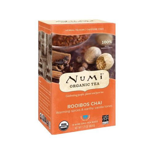 Numi Organic Tea, Rooibos Chai, Tea Bags, 18 Ct