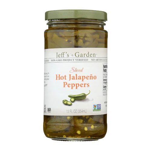 Jeffs Garden 77296 12 oz Sliced Tamed Jalapeno Peppers