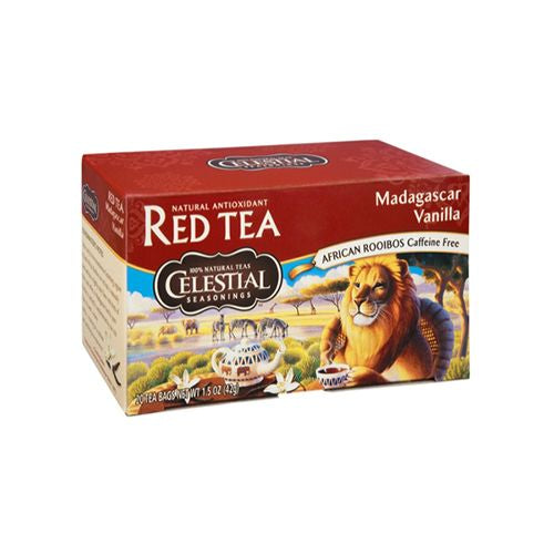 CELESTIAL SEASONINGS, CAFFEINE FREE AFRICAN RED HERBAL TEA, ROOIBOS, MADAGASCAR VANILLA