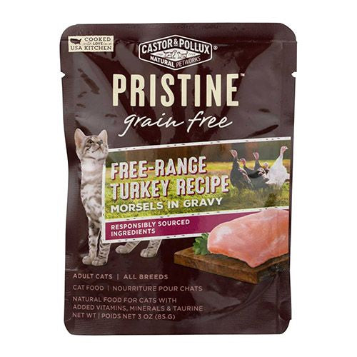 Castor & Pollux Wet Cat Food Pristine Grain-Free Free-Range Turkey Recipe - 3 OZ