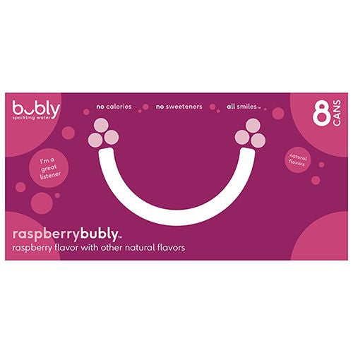 RASPBERRY SPARKLING WATER, RASPBERRYBUBLY