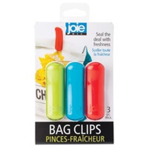 Joie Bag Clips  Assorted Colors  Set of 3  3-Inches x 3-Inches x 1.5-Inches