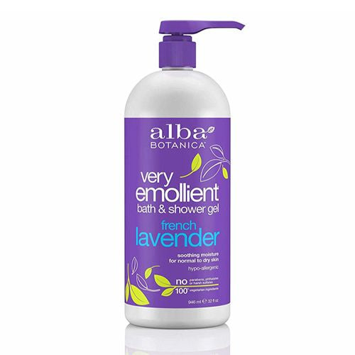 Alba Botanica Very Emollient Body Wash  French Lavender  32 fl. oz.