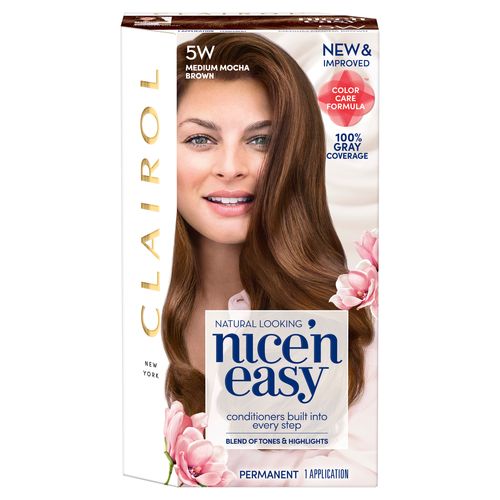 Clairol Nice n Easy Permanent Hair Color Creme  5W Medium Mocha Brown  1 Application  Hair Dye