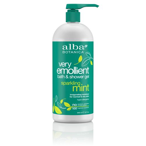 Alba Botanica Very Emollient Body Wash  Sparkling Mint  32 fl oz