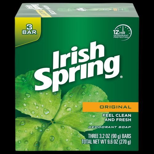 Irish Spring Original, Deodorant Bar Soap, 3.2 Ounce, 3 Bar Pack