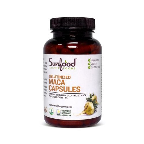 Sunfood Superfoods Gelatinized Maca Capsules  90 Ct